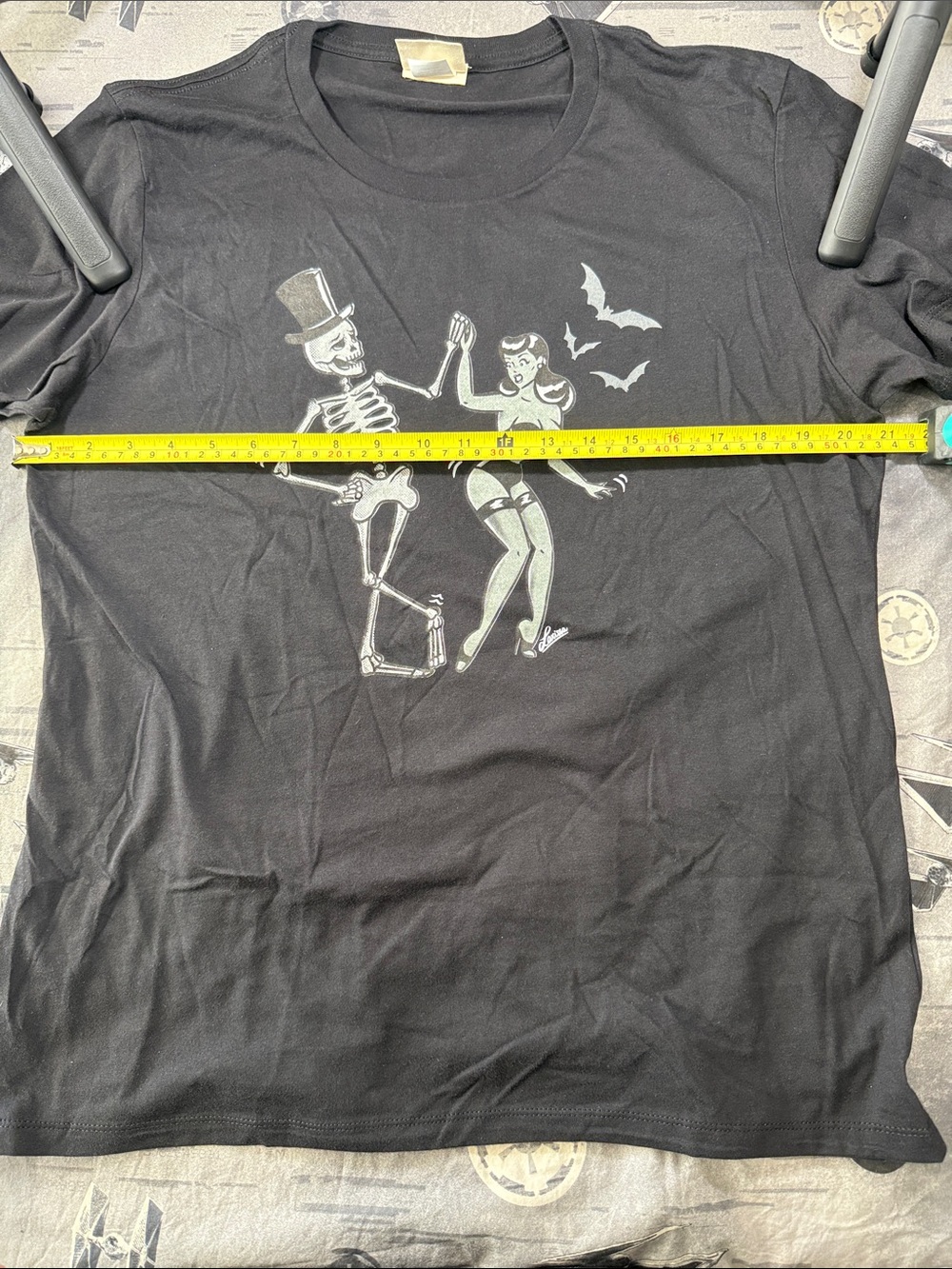 NWOT MISCHIEF MADE SKELETON DANCE PINUP GIRLY TEE SZ 2X - Picture 5 of 6